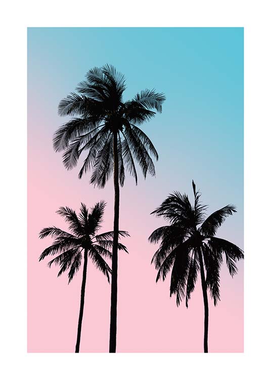 Pink Palm Sky Poster