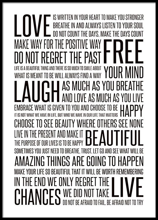 Poster with Life manifesto, print with message - desenio ...