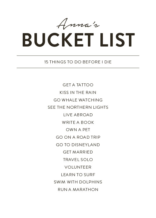 Bucket List Personal Poster