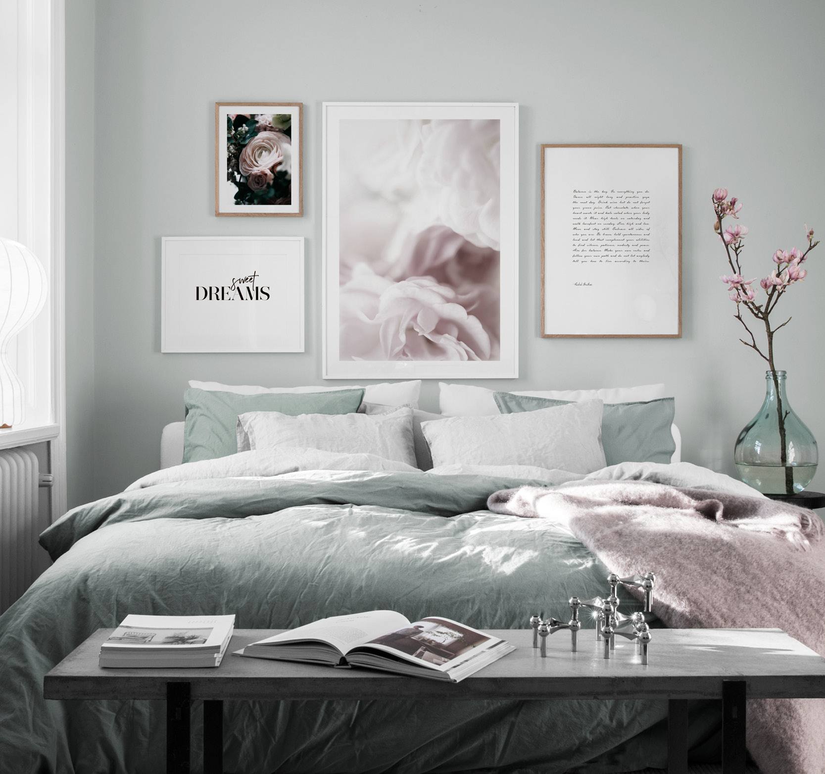 Romantic Bedroom With A Feminine Feeling Posters With Light